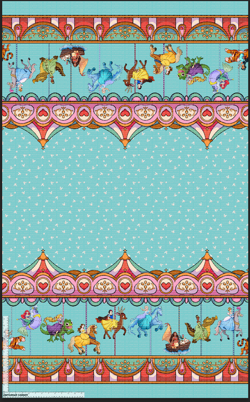 *Pre-Order* Carousel Princesses Double Border - Teal Pearls