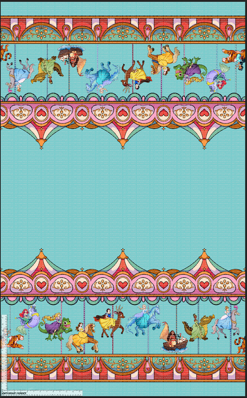 *Pre-Order* Carousel Princesses Double Border - Teal