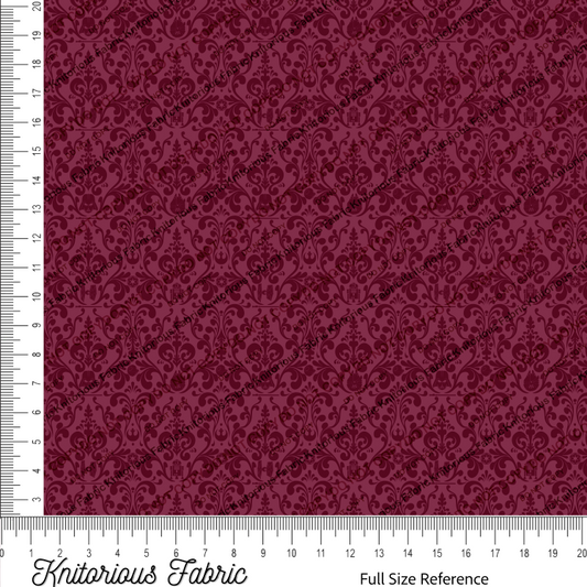 *Pre-Order* Christmas Vehicles Damask - Garnet