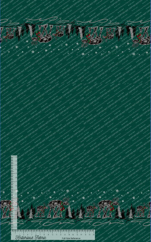 *Pre-Order* Christmas Vehicles Damask - Emerald Double Border