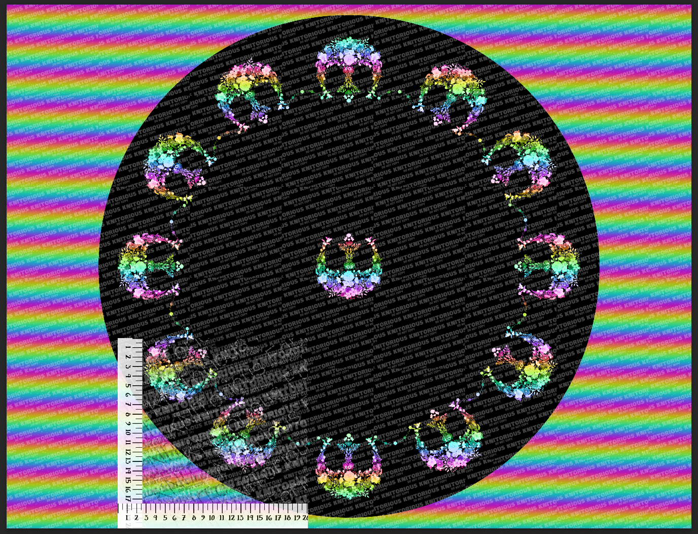 *Pre-Order* Floral R Circle Skirt - Rainbow 72xWOF (2yds)