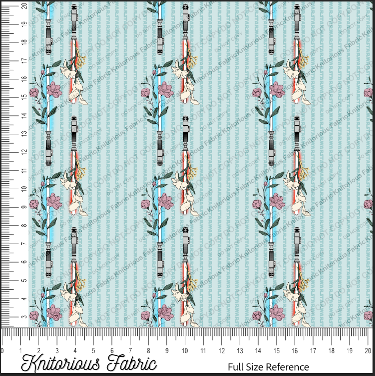 *Pre-Order* Sketchy Saber Pinstripes - Teal