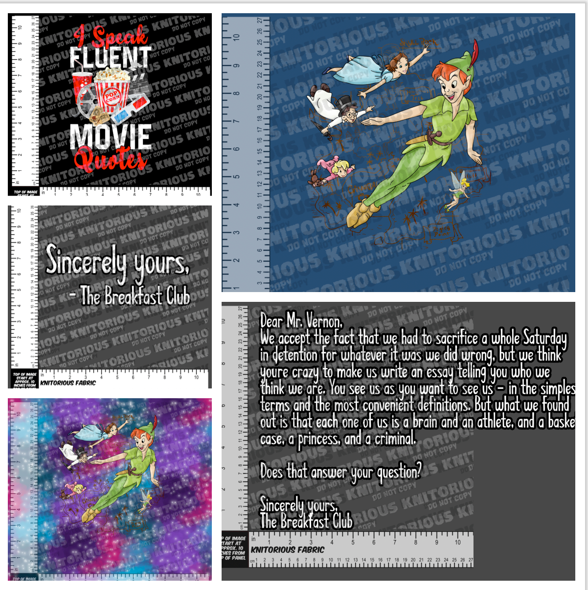 *Pre-Order* BC, PPan, and Movie Quotes PANELS