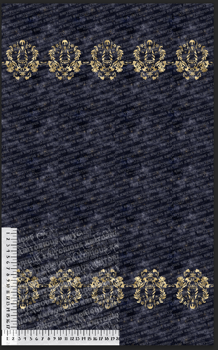 *Pre-Order* Snips Damask Double Border Print - Gold