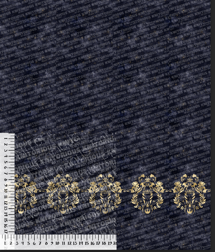 *Pre-Order* Snips Damask Single Border Print - Gold