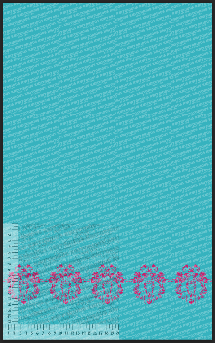 *Pre-Order* Snips Damask Single Border Print - Pink and Teal