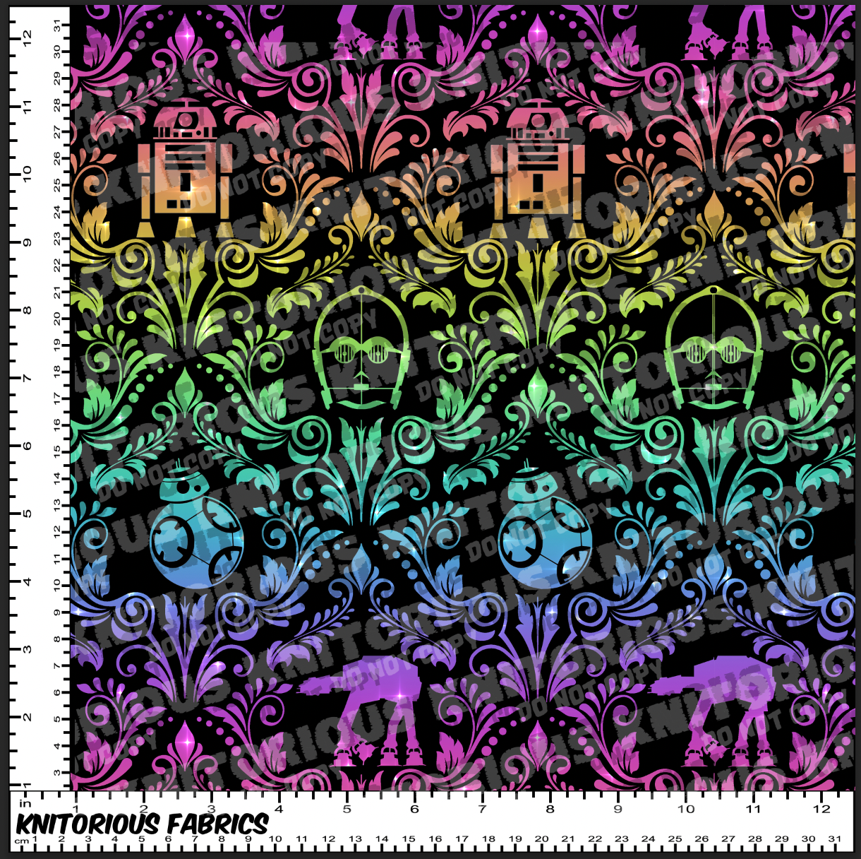 *Pre-Order* Robot Damask - Rainbow