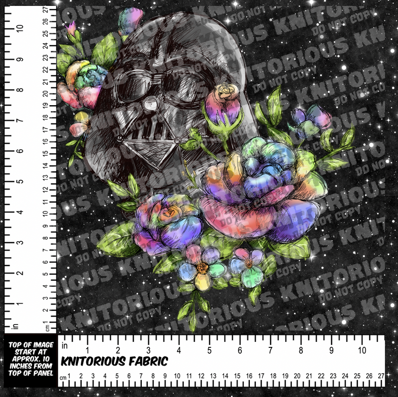 *Pre-Order* FW Rainbow Flowers Panels Black Galaxy