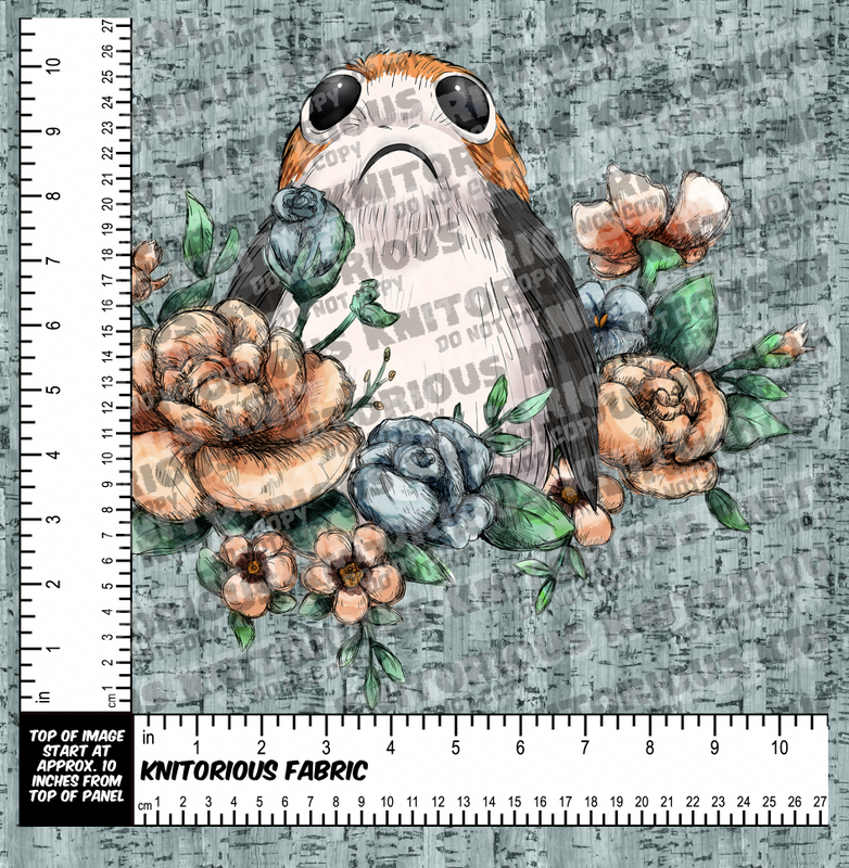 *Pre-Order* FW Orange Flowers Panels - Teal Cork