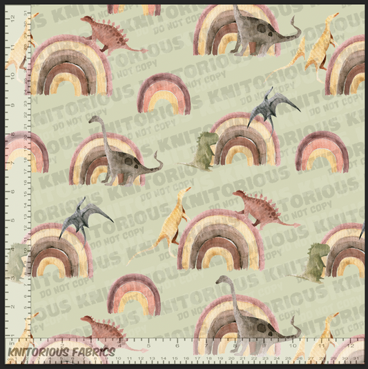 *Pre-Order* Dino Rainbows on Green