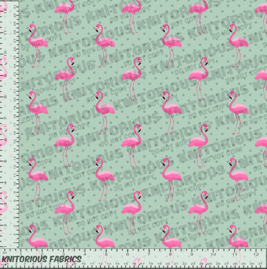 *Pre-Order* Flamingo on Green Dots