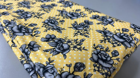 *RETAIL* FW Non Fandom (Monochrome Flowers) - Yellow Dots