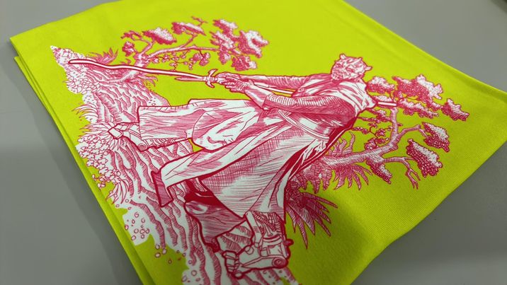 *RETAIL* Toile of War 30x36 Panels - Neon Pink/Lime
