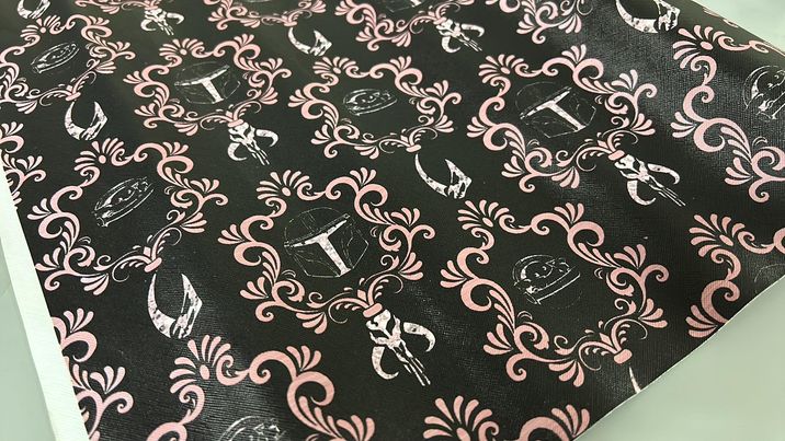 *RETAIL* VINYL - *Seconds* Mando Damask - Glitter Rose (Discounted Due To Rough/Thin Lines)