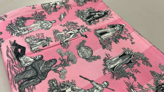 *RETAIL* Toile of War - Darker Pink Stripes