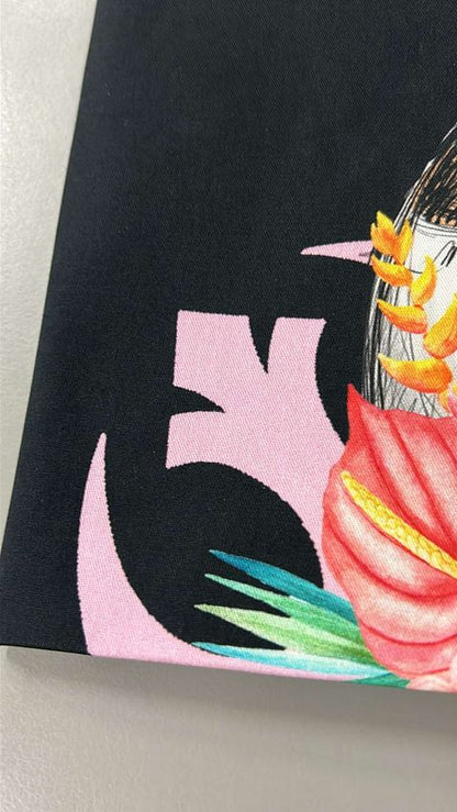 *RETAIL* Tropical FW Black 30x36 Panels (Has Some Pixelation On Symbols)