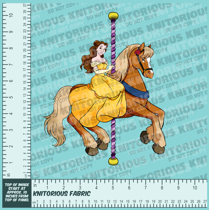 *Pre-Order* Carousel Princess Panels - Teal