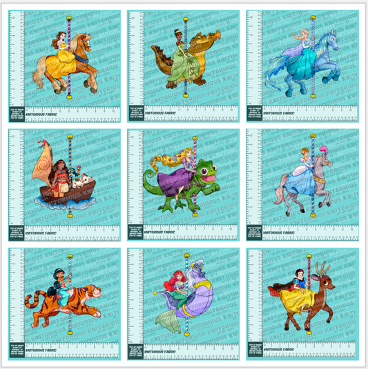 *Pre-Order* Carousel Princess Panels - Teal