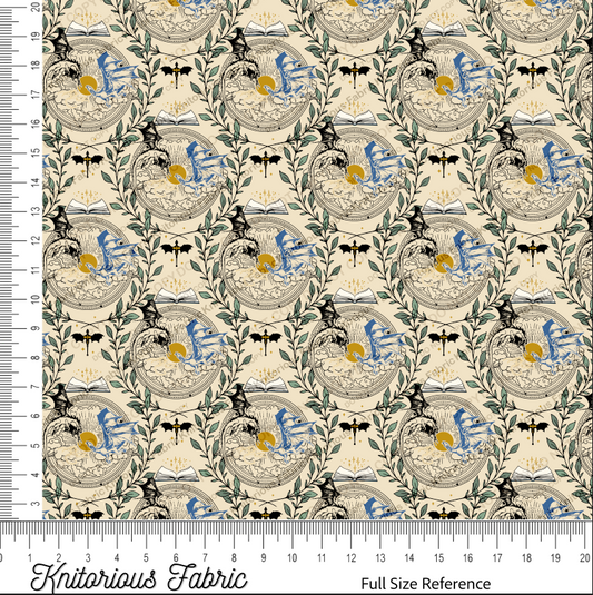 *VINYL Pre-Order* FW Dragon Book Damask - Cream