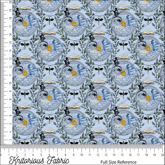 *VINYL Pre-Order* FW Dragon Book Damask - Blue