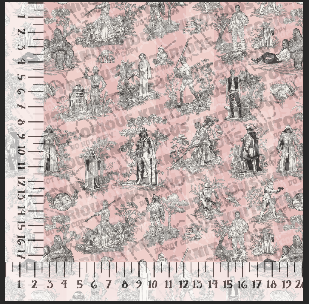 *Pre-Order* Toile of War - Vintage Pink Stripes