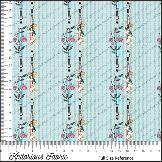 *Pre-Order* Sketchy Saber Pinstripes - Teal