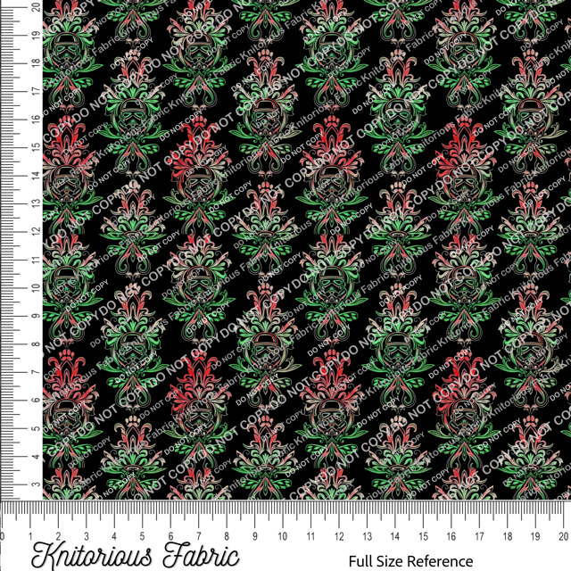 Storm Damask - Red and Green