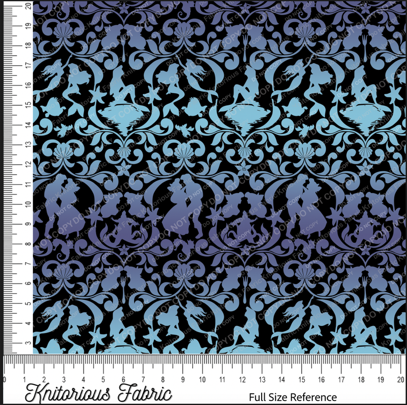 *VINYL Pre-Order* TLM Damask Blue Gradient - Black