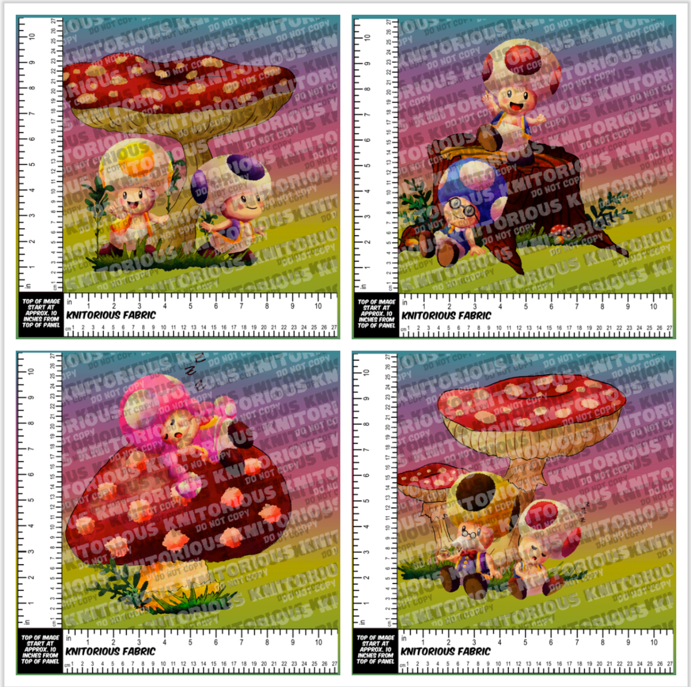 *Pre-Order* Toads and Shrooms (Rainbow) Panels