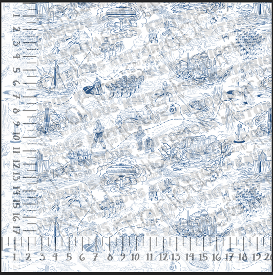 *VINYL Pre-Order* Toile Map - Blue White