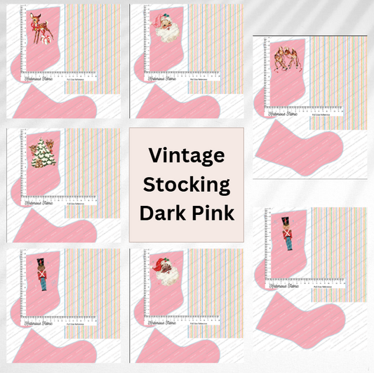 *Pre-Order* Vintage Dark Pink Stocking Panels