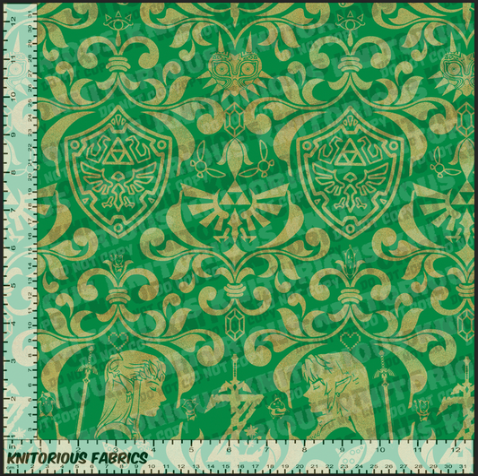 *Pre-Order* Z Damask - Gold & Green