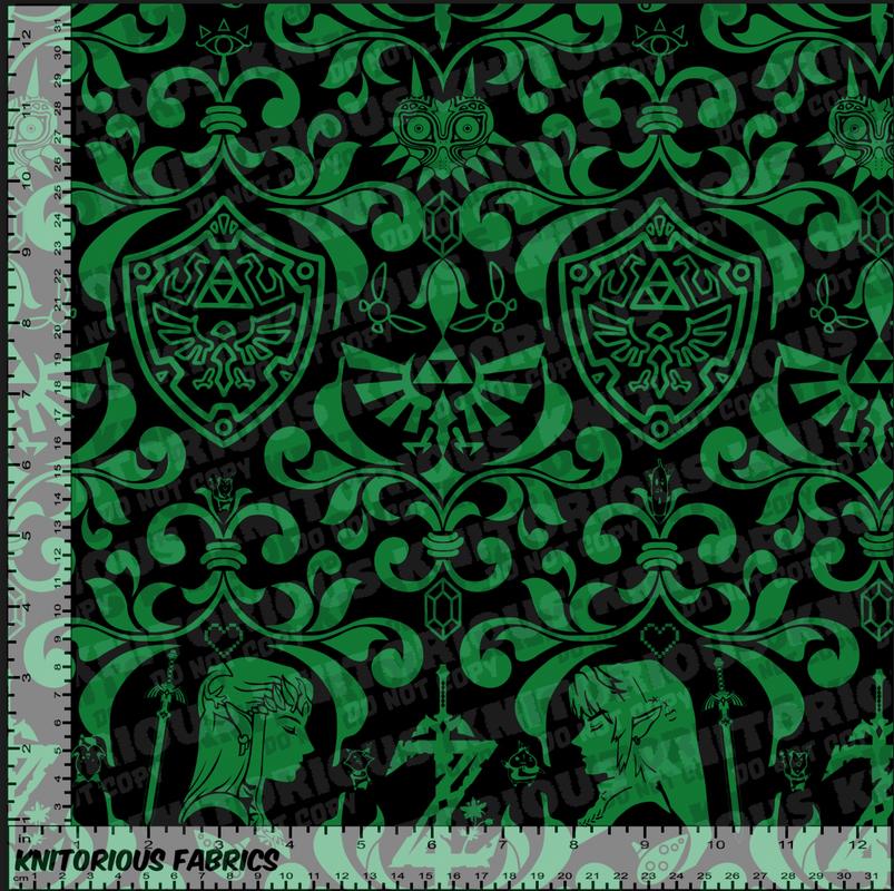 *Pre-Order* Z Damask - Green & Black