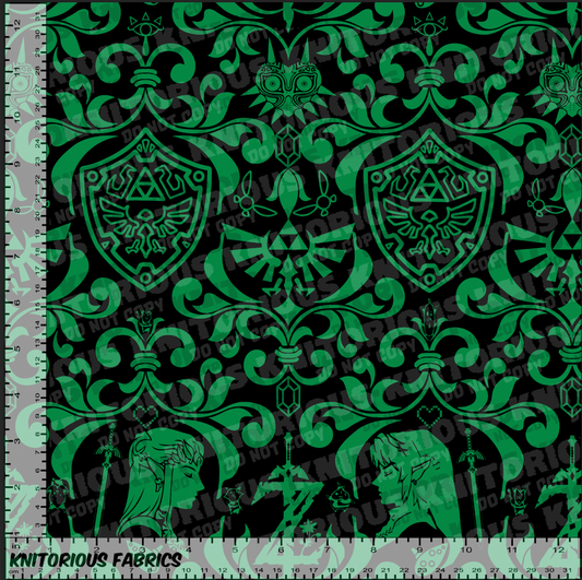 *VINYL Pre-Order* Z Damask - Green & Black