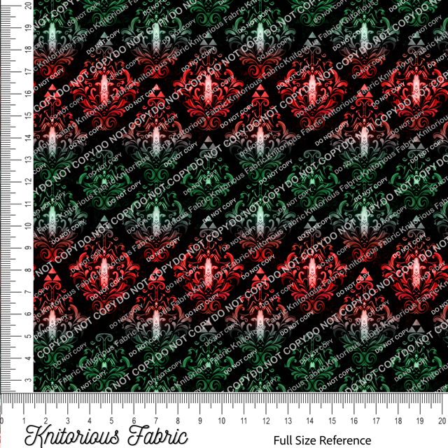 Z Gaming Damask - Red and Green