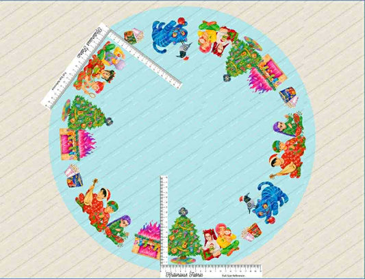 *Pre-Order* PopStar Circle - Blue 2yd PANEL (Clothing Size)