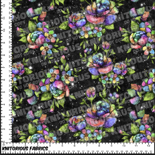 *Pre-Order* Rainbow Flowers Non Fandom Black Galaxy