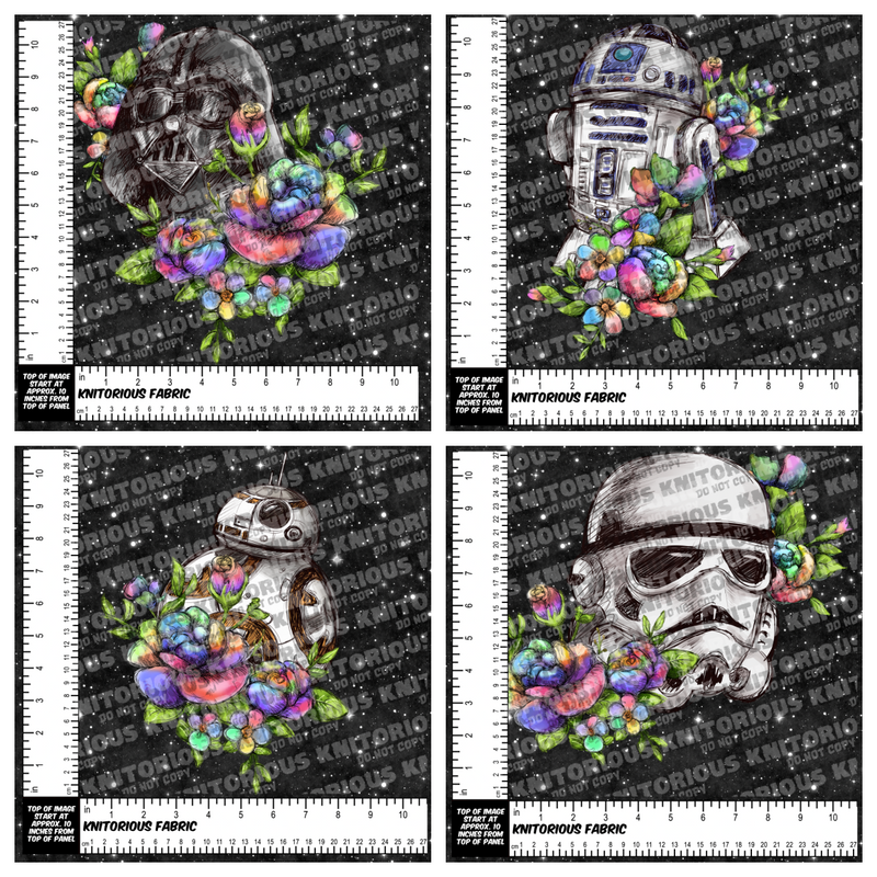 *Pre-Order* FW Rainbow Flowers Panels Black Galaxy