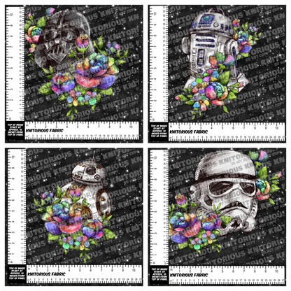 *Pre-Order* FW Rainbow Flowers Panels Black Galaxy