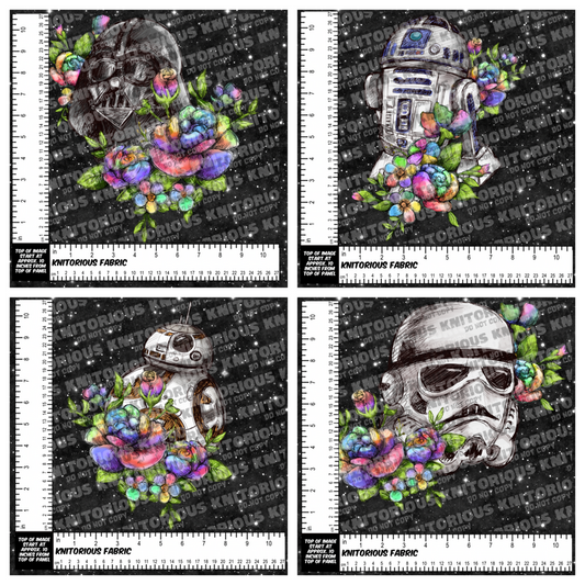 *Pre-Order* FW Rainbow Flowers Panels Black Galaxy