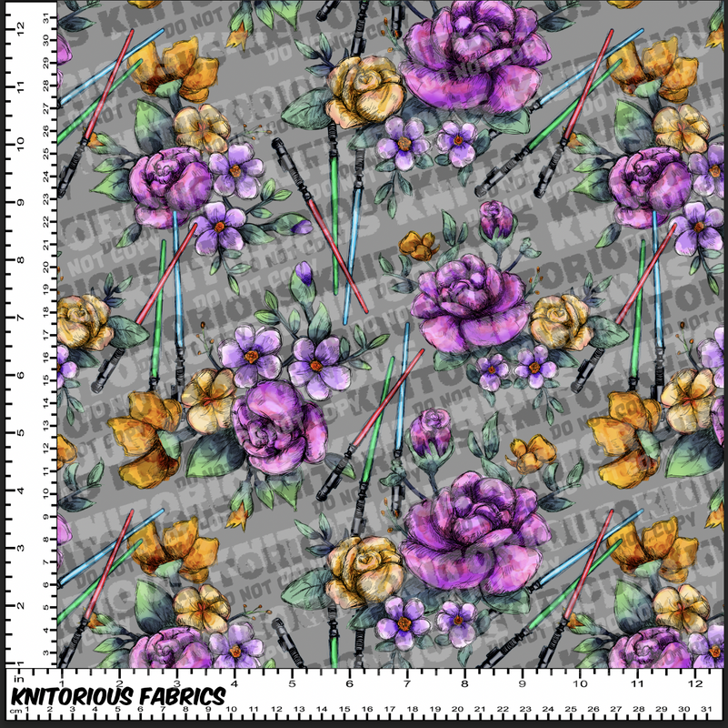 *Pre-Order* Vivid Purple Flowers Coord Gray