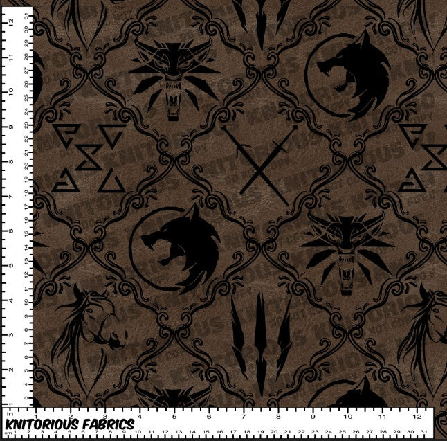 *Pre-Order* Witch Damask Brown Leather