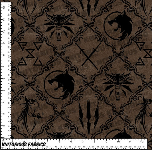 *Pre-Order* Witch Damask Brown Leather
