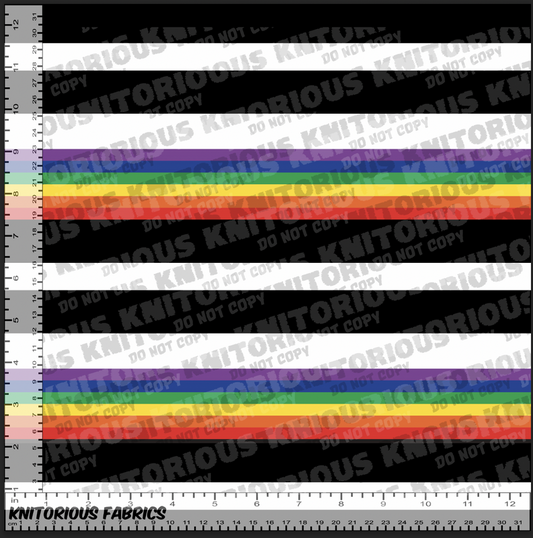 *Pre-Order* Black and Rainbow Stripe